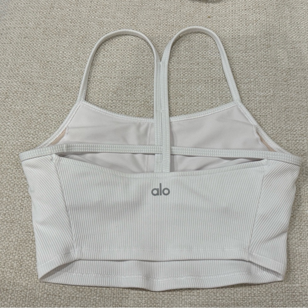 Alo White Ribbed Tank - Picture 2 of 3